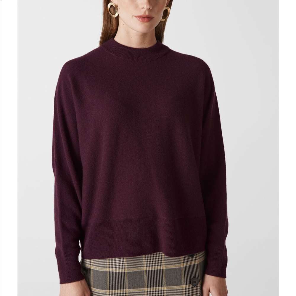 Whistles Dolman Cashmere Sweater • Burgundy • XS